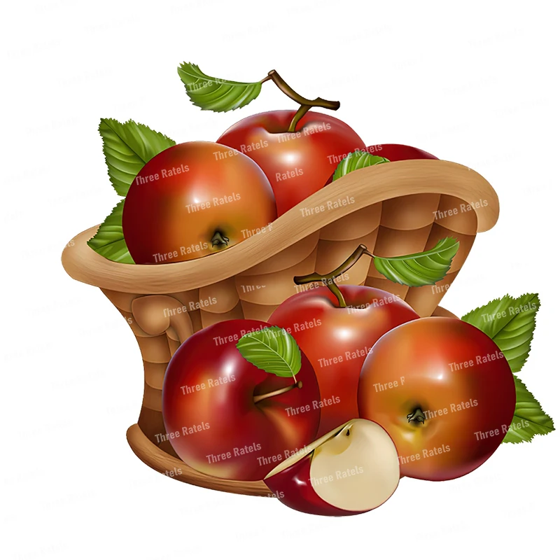 Корзинка с яблоками рисунок
