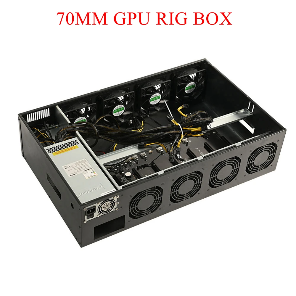 

70mm Spacing 8 Gpu Computer Box Using At Home Frame Rig Graphics Case Silent 3070 Server Chasis
