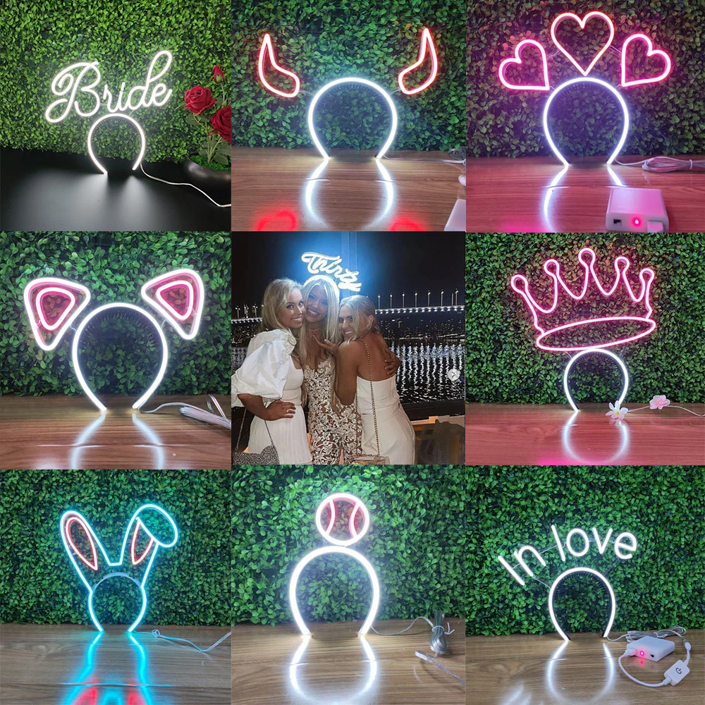 Свадебная неосветильник корона для невесты персонализированная именная вывеска