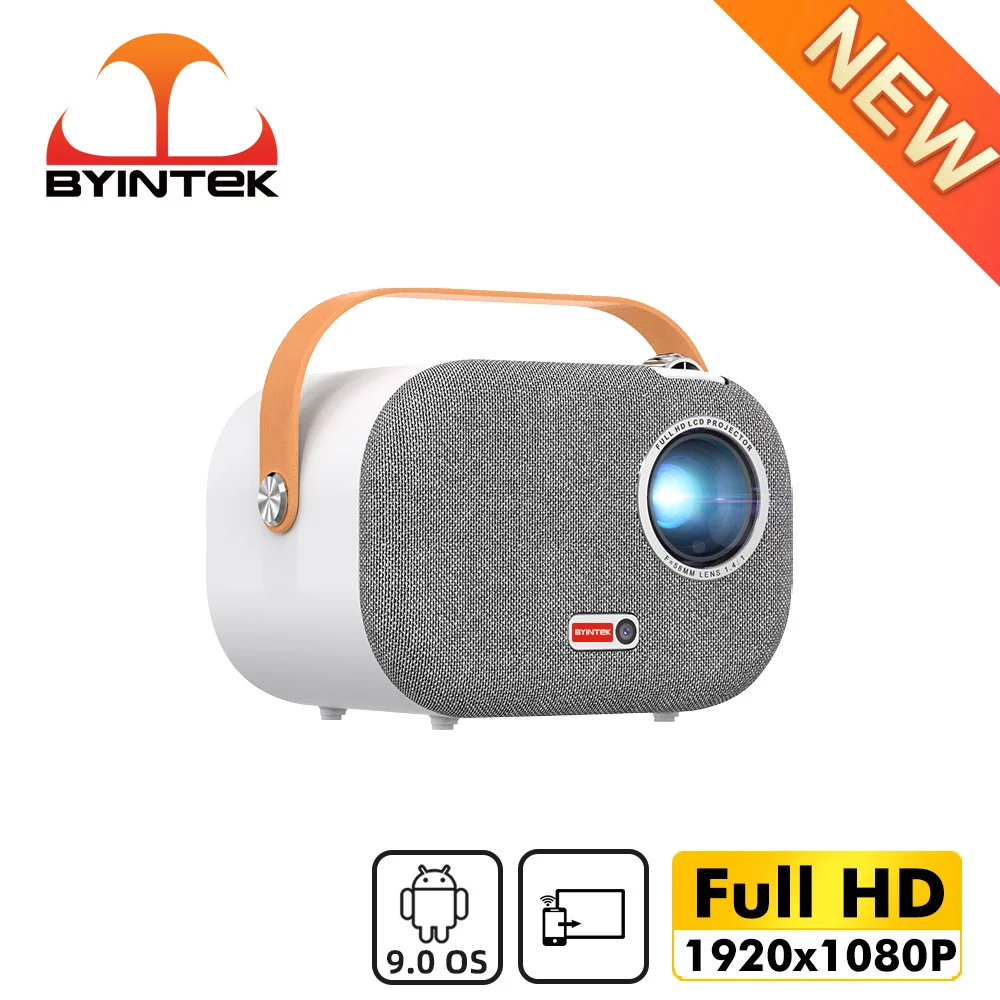 Портативный проектор BYINTEK K16 Full HD 1920*1080P 4K LCD Smart Android 9 0 Wi-Fi мини светодиодный видео