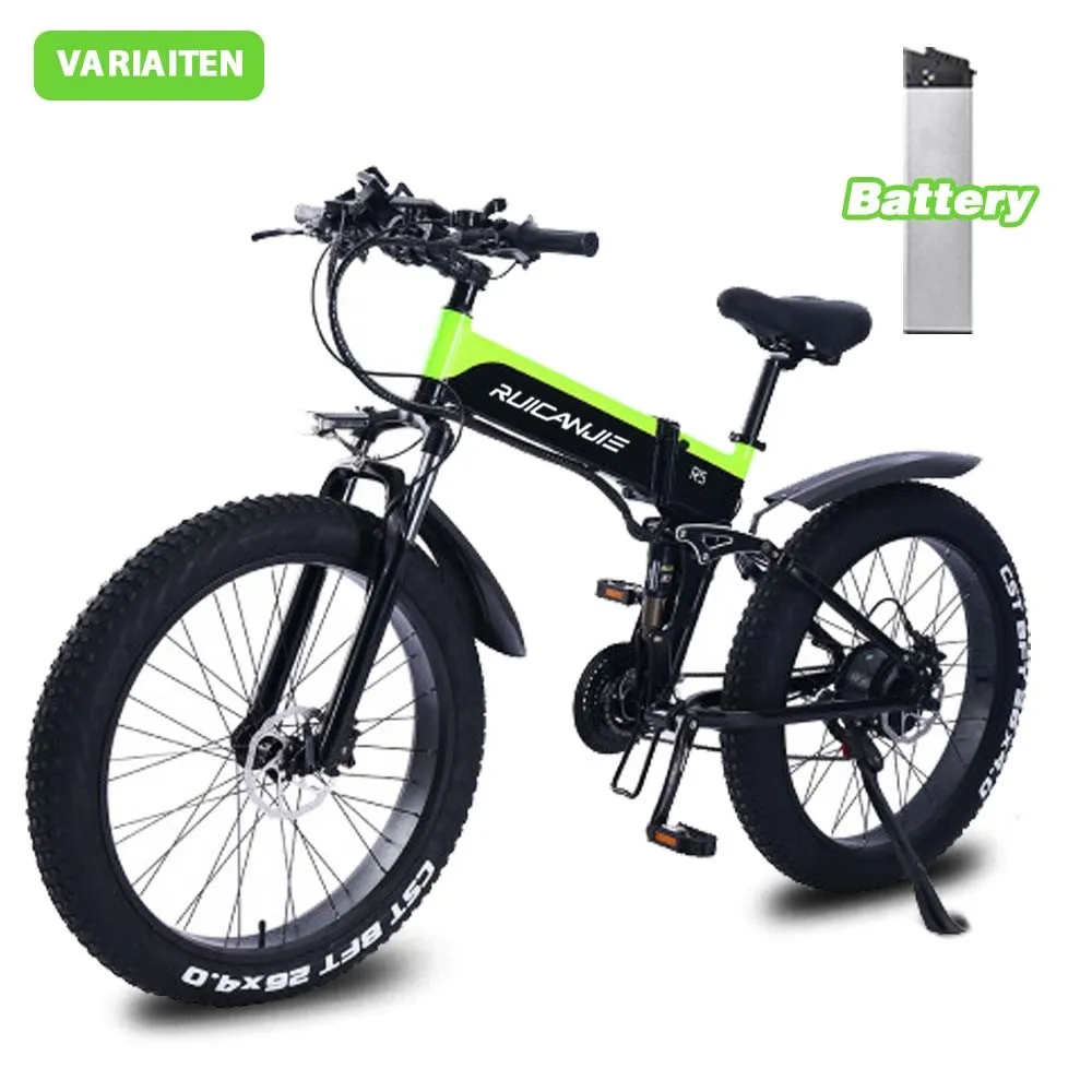 

R5 26 inch folding electric bicycle 1000W 48V 12.8AH LG cell battery Fat Tire Mountain Bike 21-speed Hydraulic Brakes