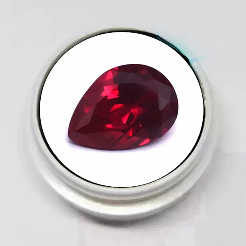 

Box Set Large 15.0 Cts Red Ruby Corundum Sapphire 13x18.0mm Pear Cut Sri-Lanka VVS Loose Gemstone For Jewelry Making