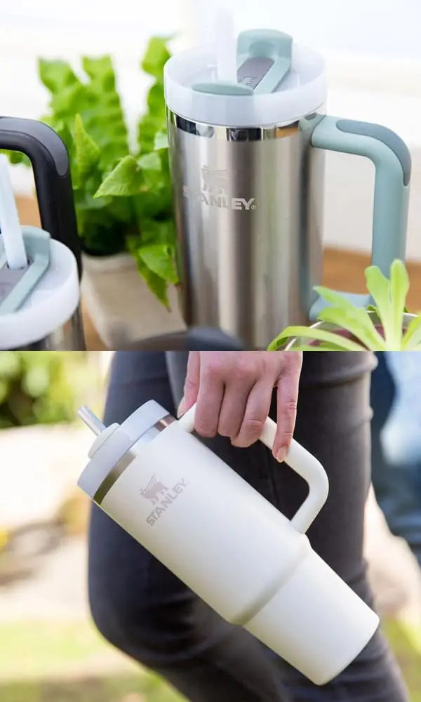 Кружка для воды STANLEY Vacuum Slim Quencher AZURE H2.0 0 88 л 10-11825-169 (синяя/БЕЛАЯ) |
