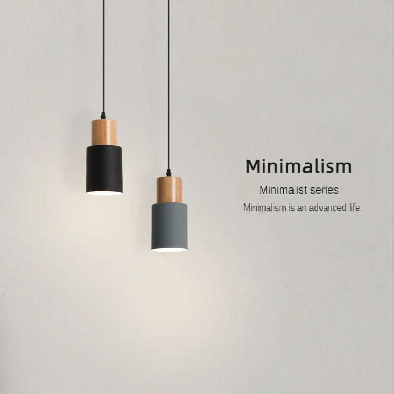 

Nordic Style LED Pendant Lights Log Wind Ceiling Chandelier Living Room Bedroom Study Dining Room Home Decoration E27