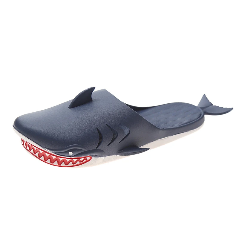 Personality Funny Shark Slippers Couple Baotou Women Men Summer Travel Beach Shoes Flip Flop Claquette Pantufa Feminina 2022