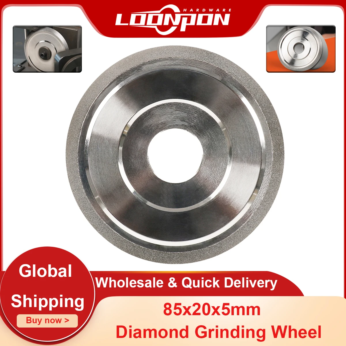 1 шт., алмазный шлифовальный круг, 45 градусов, 85x20x5 мм