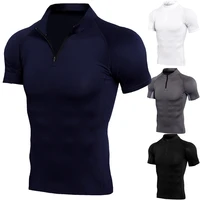 mens polo tee solid color 2022 summer fashion men sports fitness polo shirts brand men short sleeved zip shirt mans t shirt