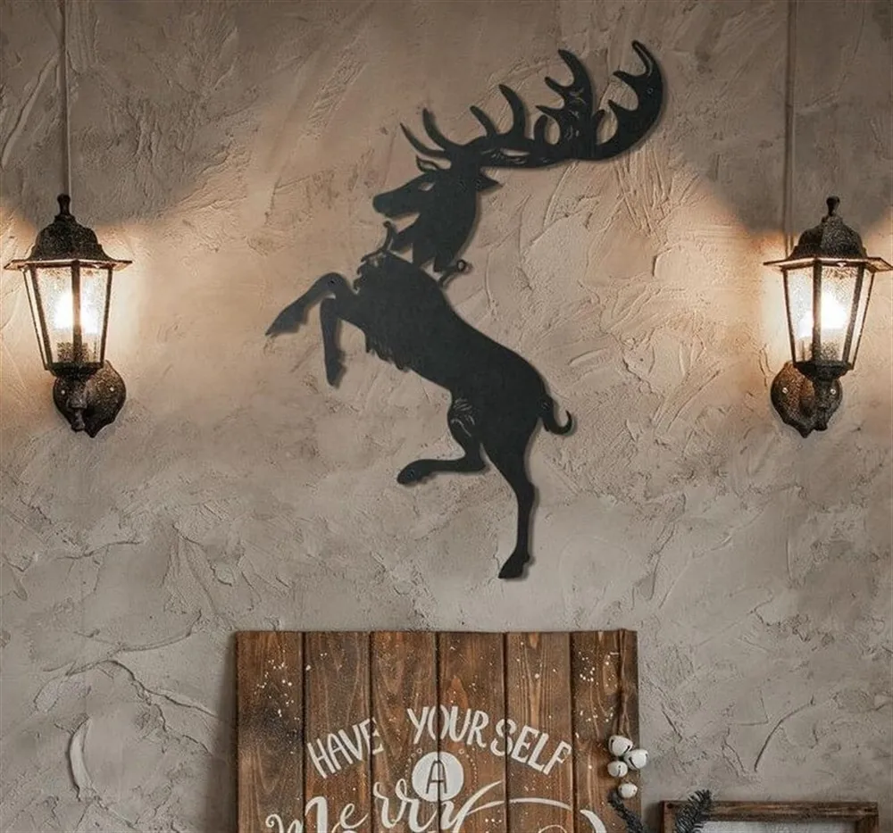 

Олень металлический декор стен