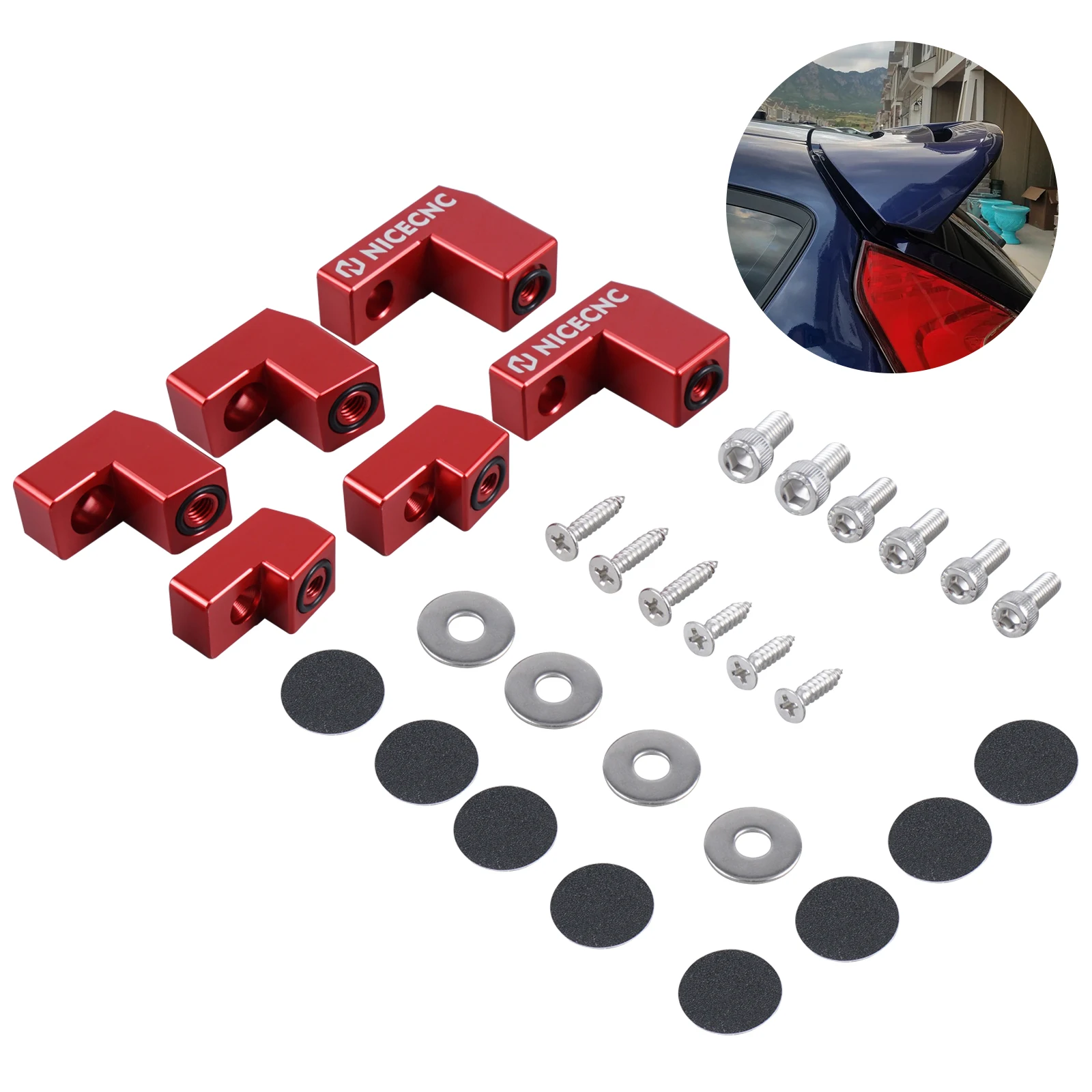 

Car Bolt-on Tail Wing Lifter Bracket Kits Rear Wing Spoiler Hatch Riser Lift Extension Accessories For Ford Fiesta ST MK7 Mk6