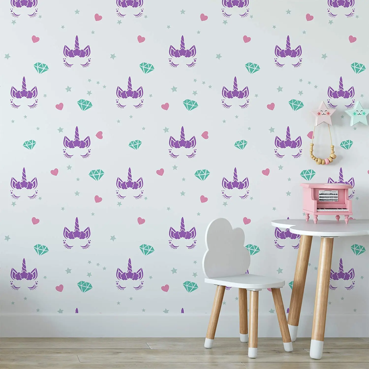 

Unicorn Face Pattern Wall Stencil for DIY Home Painting Decor