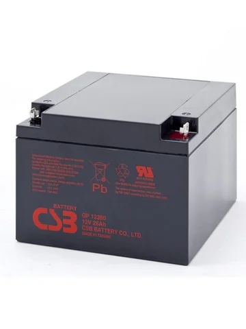 Свинцово-кислотный аккумулятор CSB GP 12260 (12 В, 26 Ач) для систем безопасности/аварийного освещения/контроля/кассовый аппарат