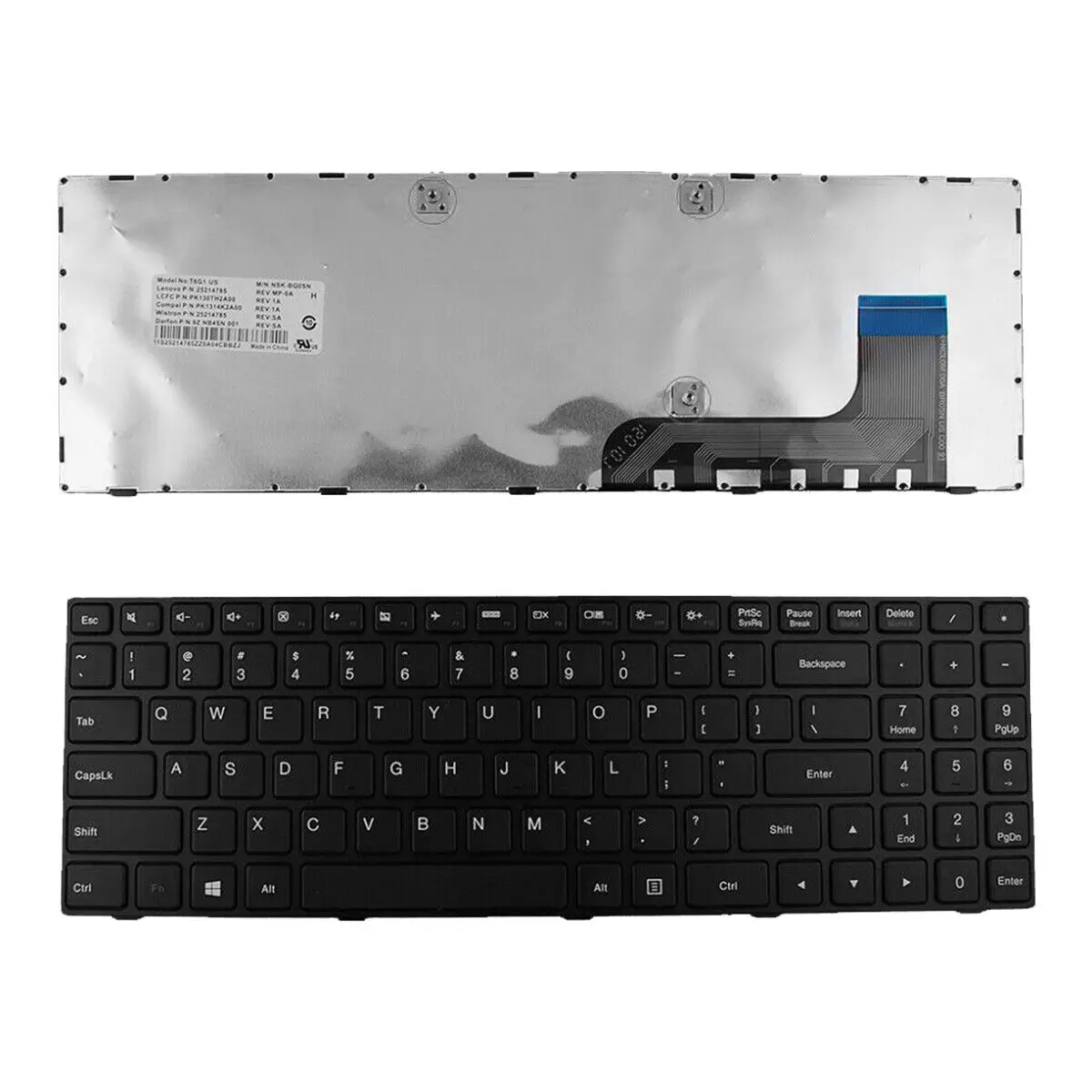Новая клавиатура US макет для LENOVO Ideapad 100-15IBY черная рамка WIN8 |
