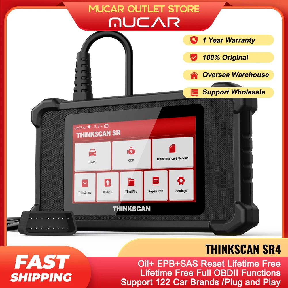

Thinkcar Thinkscan SR4 OBD2 Scanner For Car Scan Tools ABS/SRS/Engine/Transmission System Diagnoses Code Reader Free Lifetime