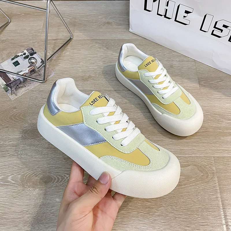 

Thick-soled White Shoes Women's 2023 New Autumn Round-toed Shoes Thin Section Breathable Casual Platform Shoes