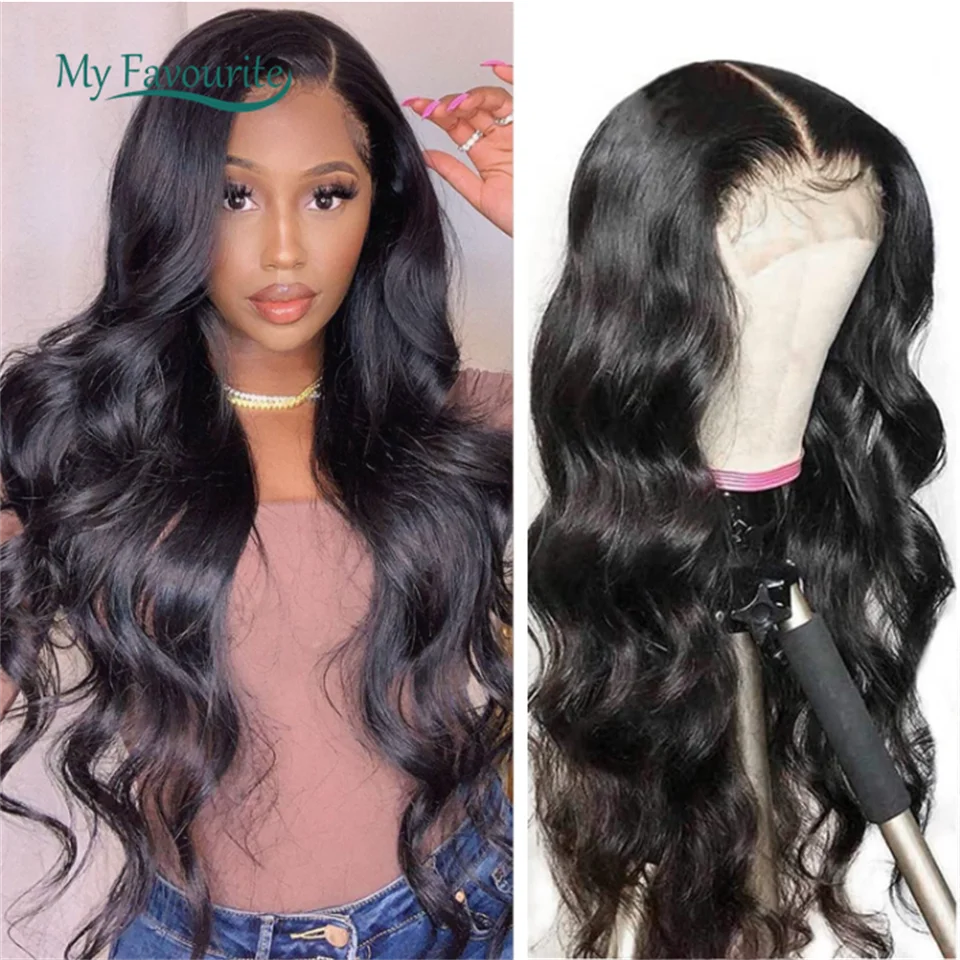 Peruvian Hair Wig Body Wave Transparent Front Lace Wigs 100% Natural Human Hair Pre Plucked Smooth Soft30 Inch Long 4x4 Lace