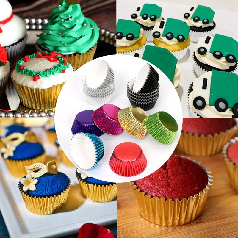 

100pcs/lot Thicken Paper Cake Cup Cupcake Cases Liners Muffin Kitchen Baking Wedding Party Decor Tool Cupcake Tray Cake Mold