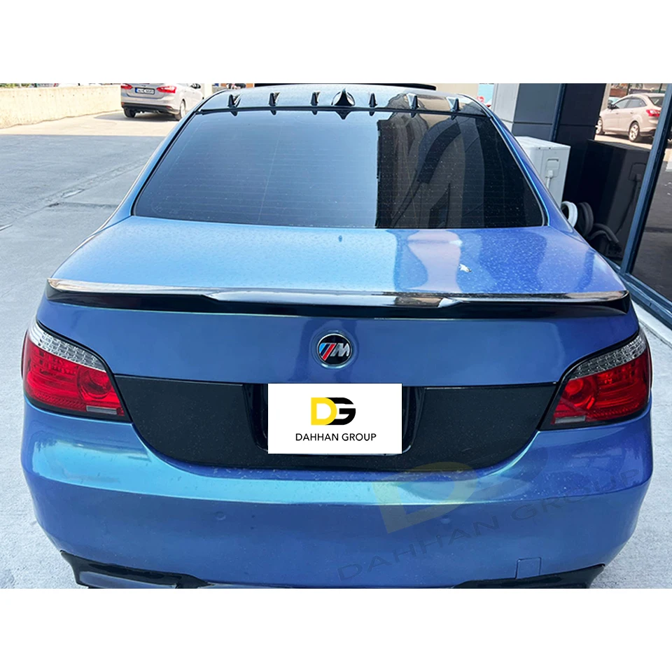 B.M.W 5 Series E60 and E60 LCI 2003-2010 M4 Style Rear Trunk Spoiler Extension Painted or Raw Surface Fiberglass E60 Kit enlarge