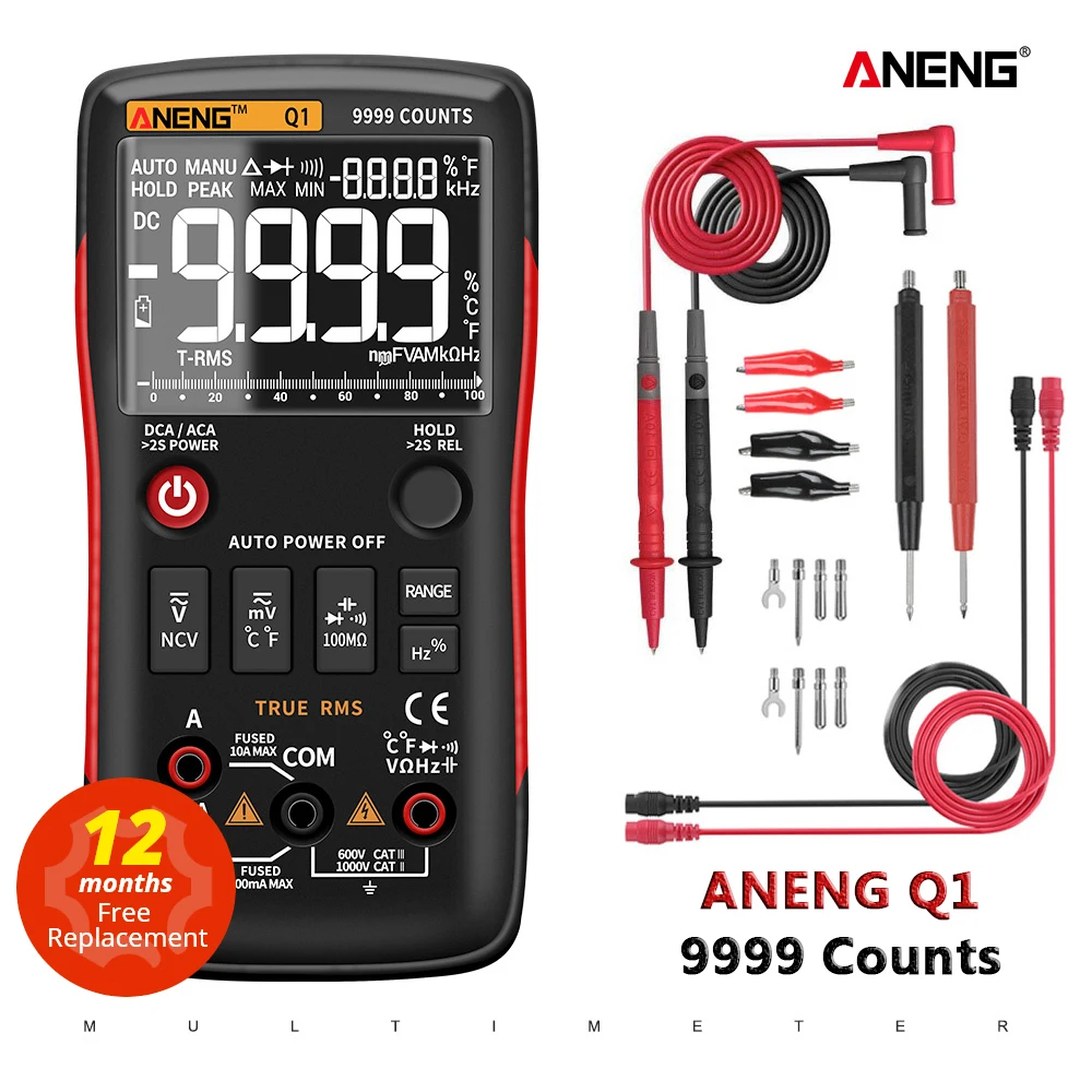 ANENG Q1 мультиметр тестер 9999 мультиметр цифровой rm409 esr meter digital multimeter транзистор тестер указатель напряжения конденсаторов tester мультиметры му...