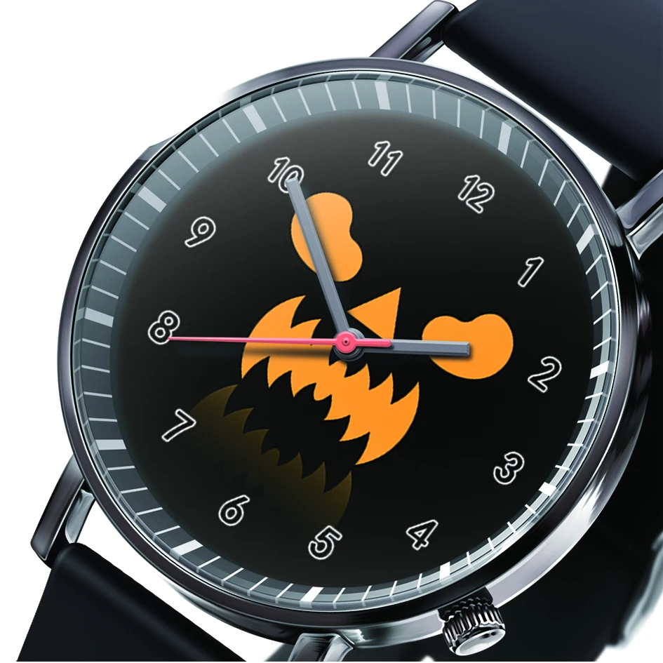 New Trend Watch Halloween Horror Pumpkin Expression Men and Women Gift Watch Quartz Casual Wrist Watch