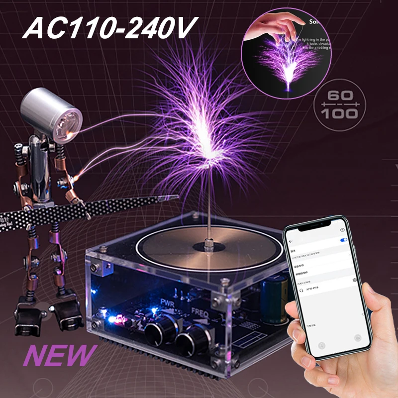 

For Tesla Coil Speaker Bluetooth-compatible Music Wireless Touchable Artificial Lightning Speaker High Frequency Power ToolGift