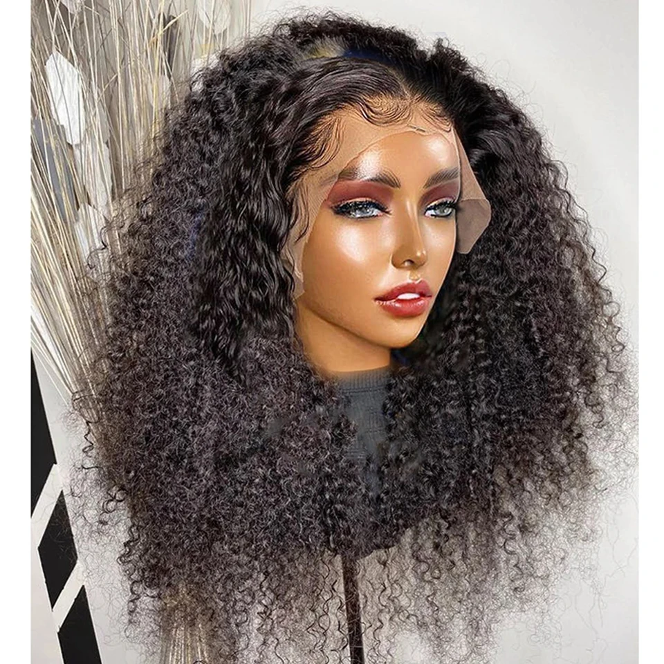 Afro Kinky Curly 13x4 Lace Frontal Human Hair Wigs Brazilian Glueless Lace Front Wig Sale Curly Deep Wave Frontal Wigs For Women