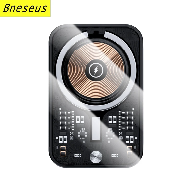 Transparent Magnetic Power Bank 10000mAh External Auxiliary Battery Pack Macsafe Wireless Charger For iPhone 12 13 14 Powerbank