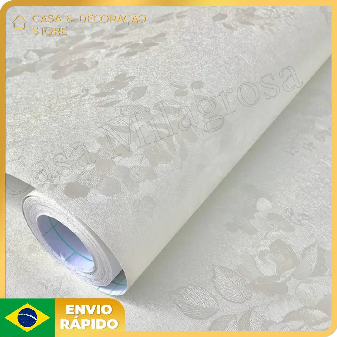 

Wallpaper Sticker For Bedroom Living Room Floral White Washable 1MX61CM