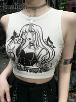insgoth y2k printed anime tank top emo vintage womens clothing 2022 latest fashion harajuku bodycon crop top gothic party club