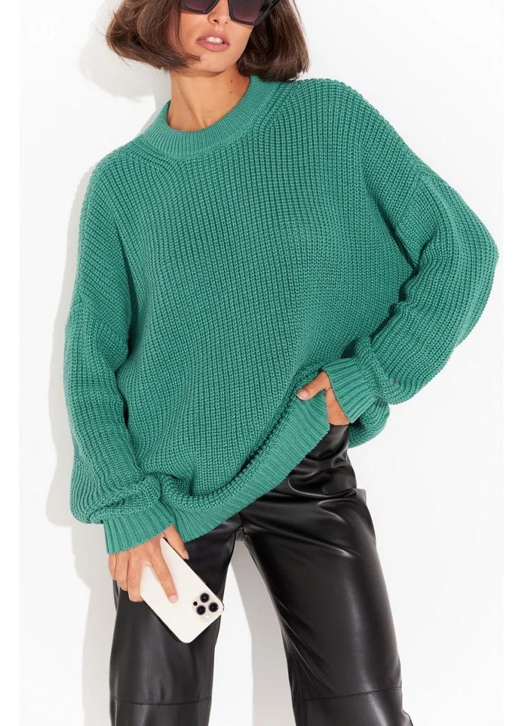 

Casual Women Knitted Sweater O Neck Long Sleeve Pullover Jumper Solid Loose Top Fashion outwear