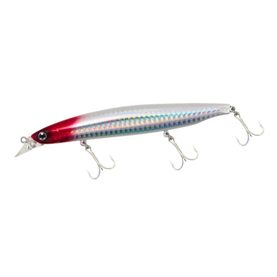 Приманка DAIWA Sea Bass Minnow Shoreline Shiner Z Vertis R125F с лазерной красной головкой