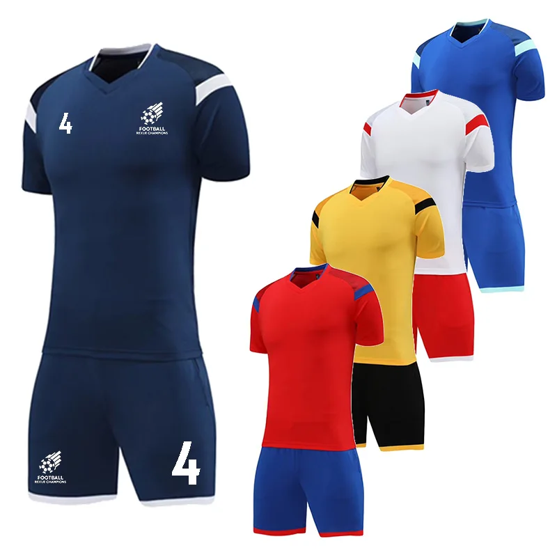 

Men Soccer Set Training Short Sleeve And Shorts Personalized Custom Jersey Breathable Quick-dry Polyester Uniform