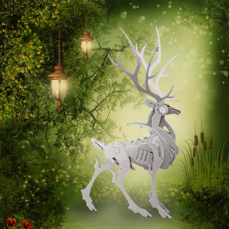 Металлическая 3D модель пазла в виде оленя съемная Головоломка из нержавеющей