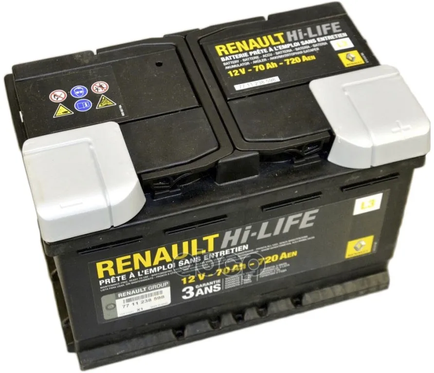 Аккумулятор L3 70ah/720а RENAULT арт. 7711821598