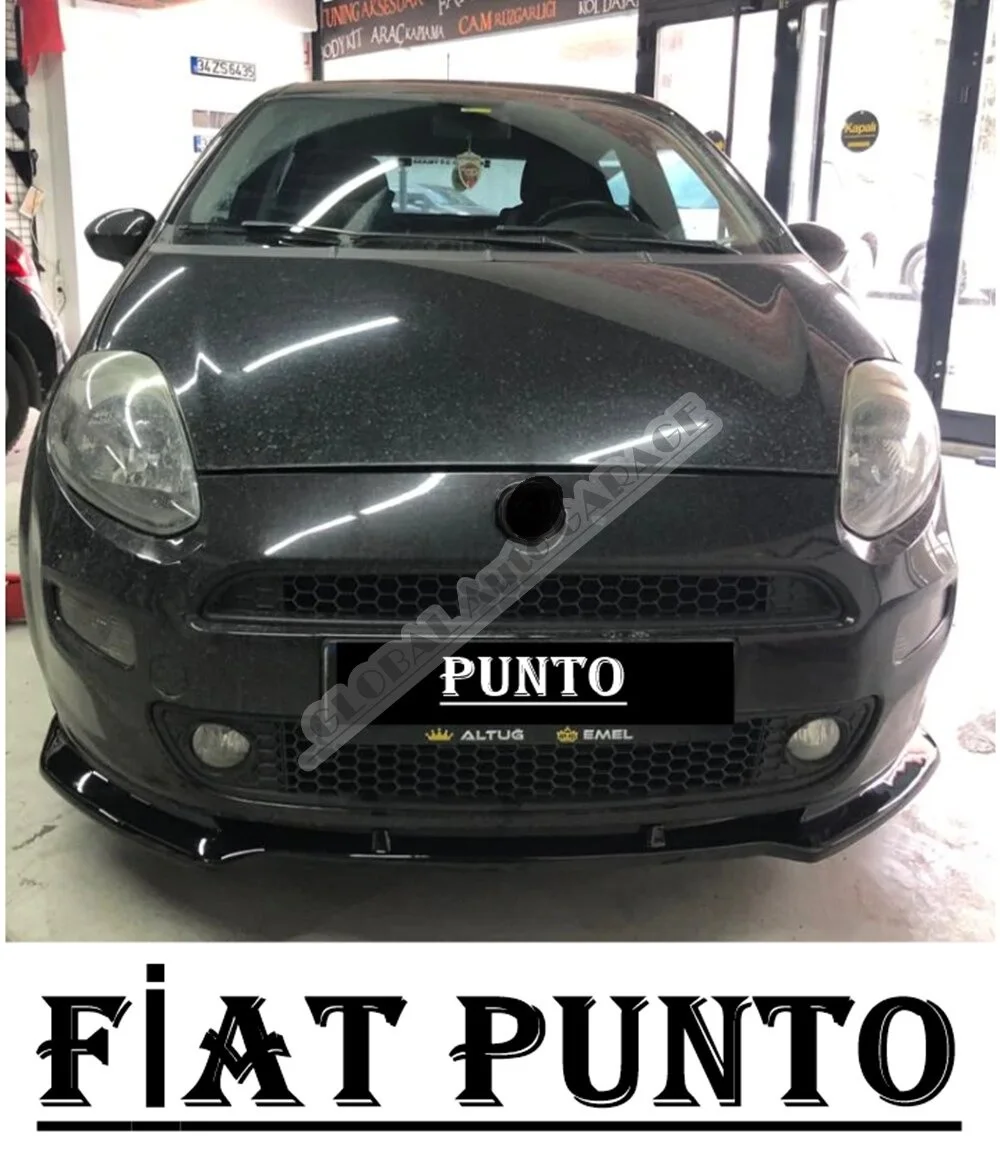 

For Fiat Punto Front Bumper Attachment Lip 2006 - 2020 Piano Glossy Black Splitter Diffuser Universal Spoiler Bumper Mud Flaps