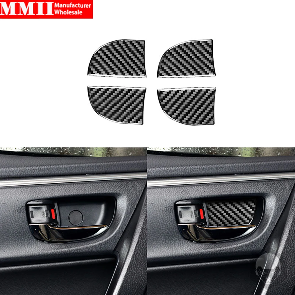 For Toyota Corolla 2014 2015 2016 2017 2018 Carbon Fiber Stickers Inner Door Handle Bowl Cover Interior Car Accessories