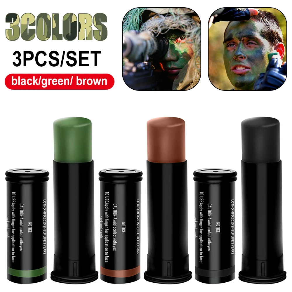 

3-30pcs Army Fans CS Shooting Face Paint Camouflage Oil 3 Colors Men Women Military Training Performance Hunting Tactical Gear