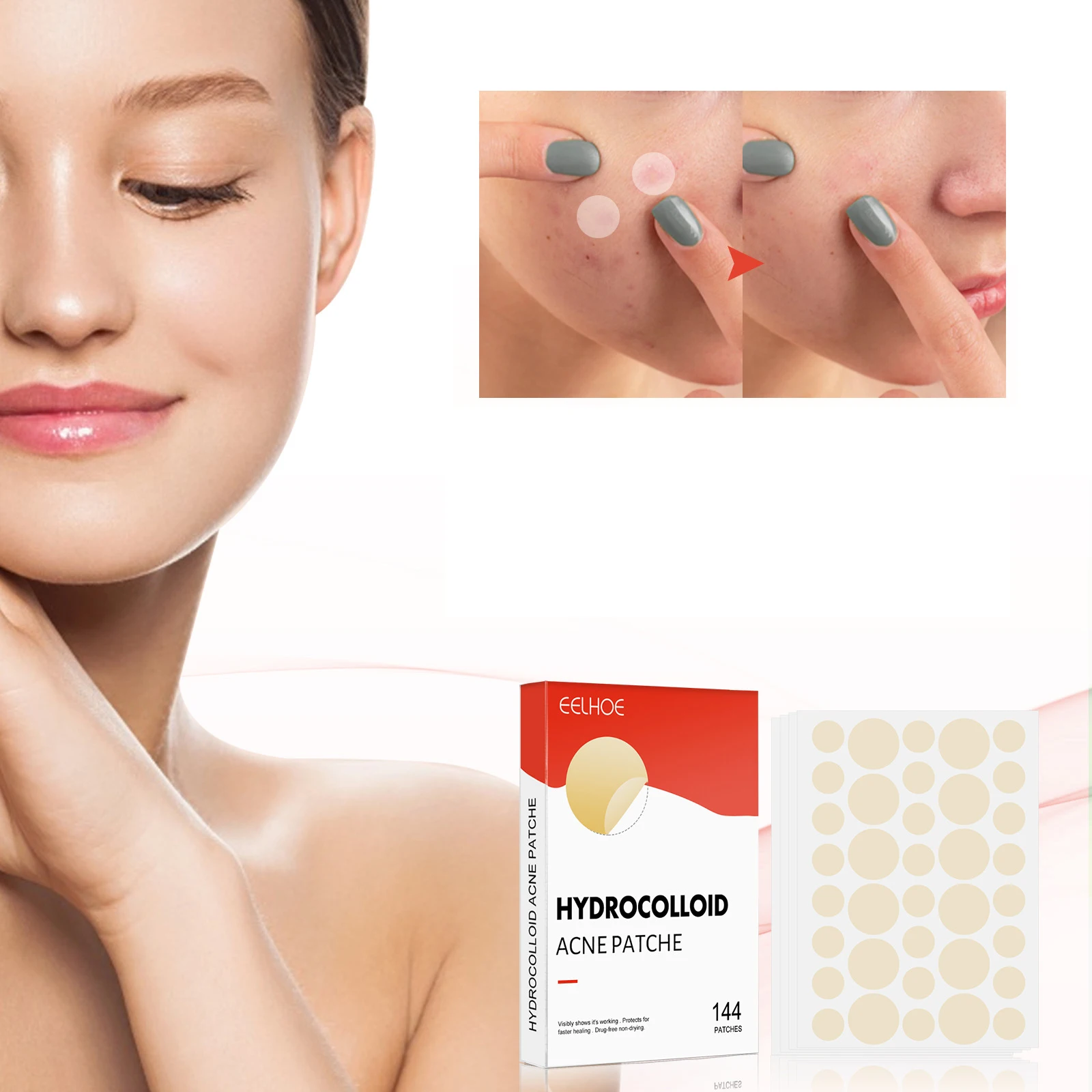 

Invisible Acne Patches Hydrocolloid Acne Dots Facial Care Effective Treatment Pimples Breathable Waterproof Pimple Remover Patch