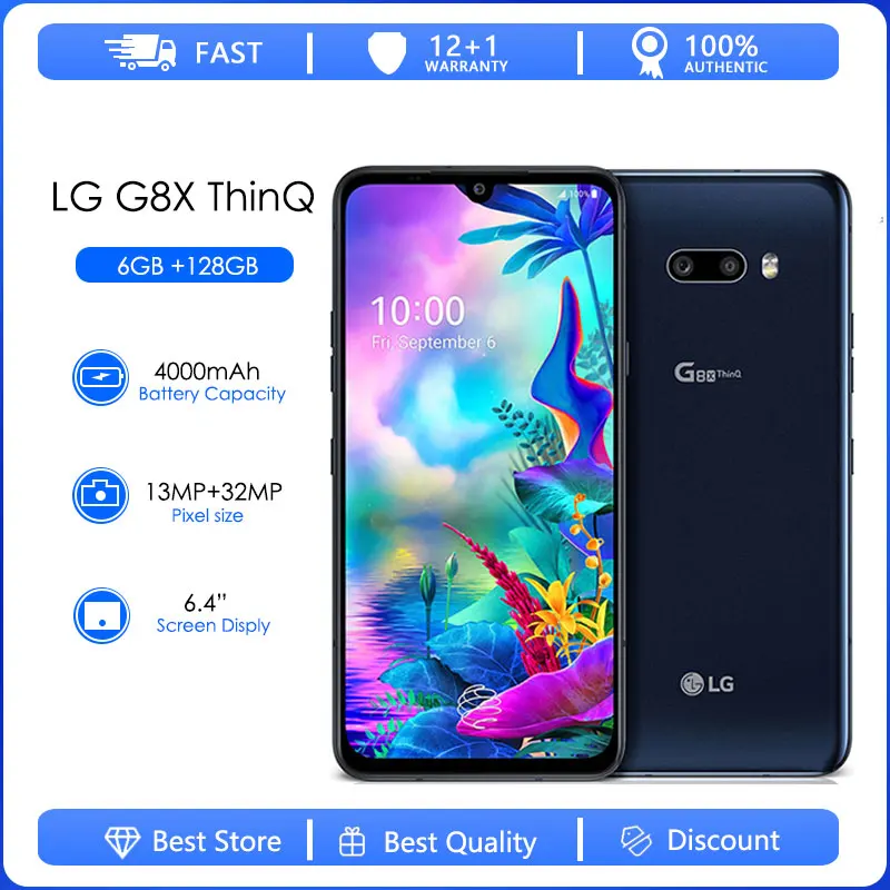 

LG G8X ThinQ G850UM/G850EMW Refurbished-Original Unlocked Dual/Single Sim 128GB Android Phone Octa Core sin6.4" 32MP&12MP&13MP