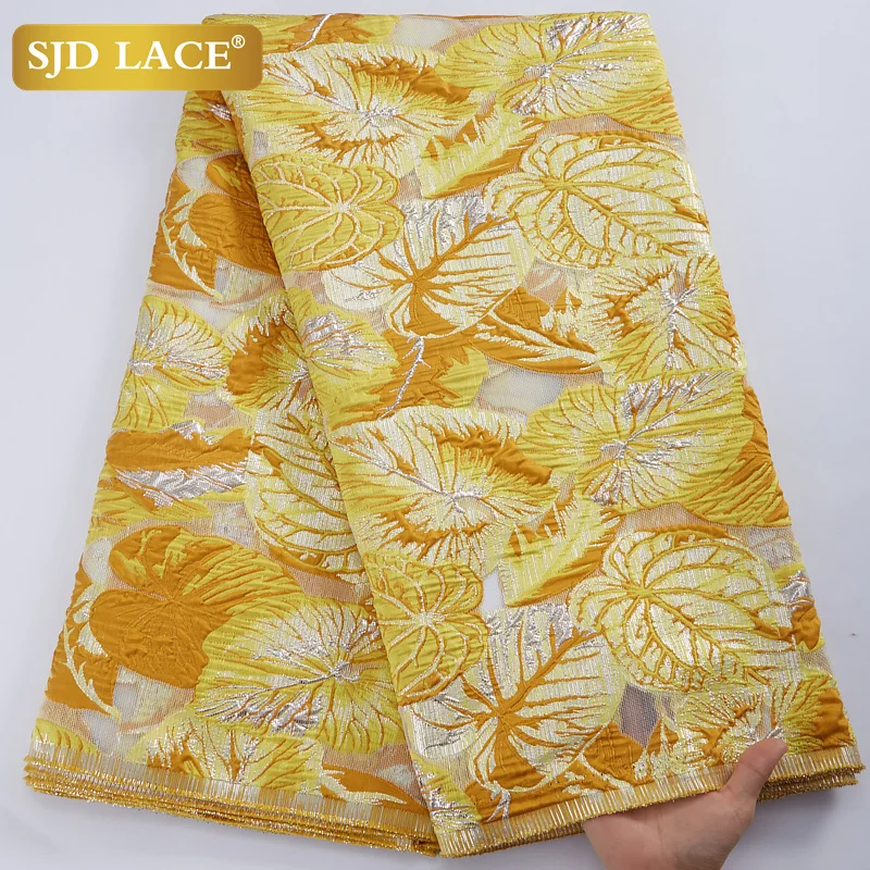 Кружевная блестящая жаккардовая кружевная ткань SJD для свадебного платья 2022