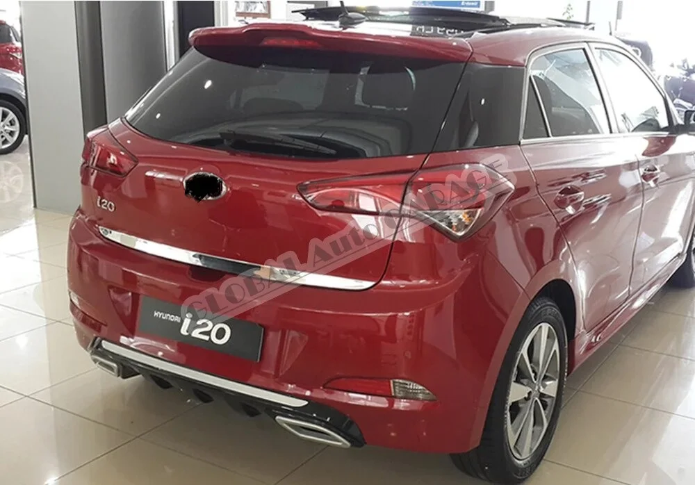 

Для Hyundai I20 2008-2021 хромированная задняя дверь багажник отделка нижняя часть кузова автомобильный аксессуар диффузор разветвитель автостайлинг