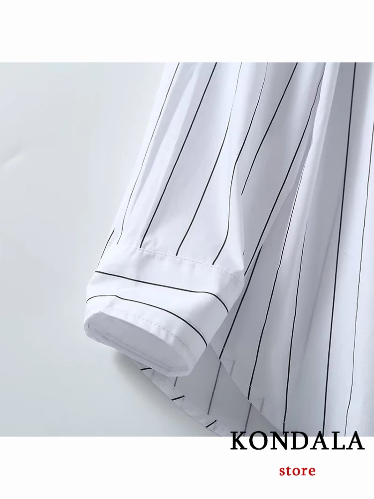 KONDALA НОВЫЕ шикарные повседневные полосатые женские рубашки Мода 2023 осень