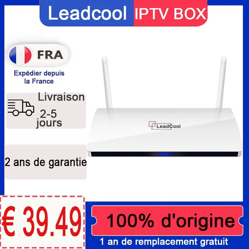 Leadcool IP TV BOX Франция доставка Android 9.0 Amlogic S905W четырехъядерный FHD 1080P 4K Set-Top |