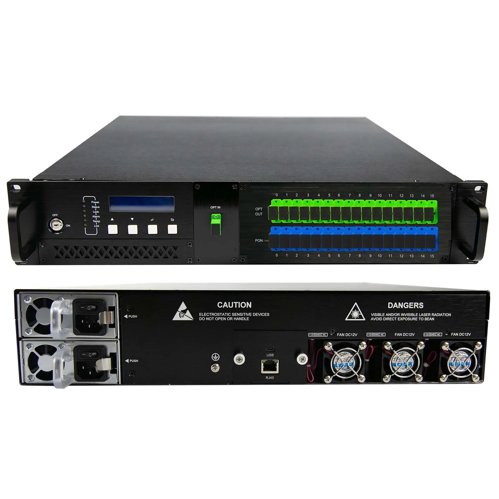 16-портовый EDFA с WDM поддерживает SNMP WEB бесплатная доставка 16x23 дБм оптоволоконным