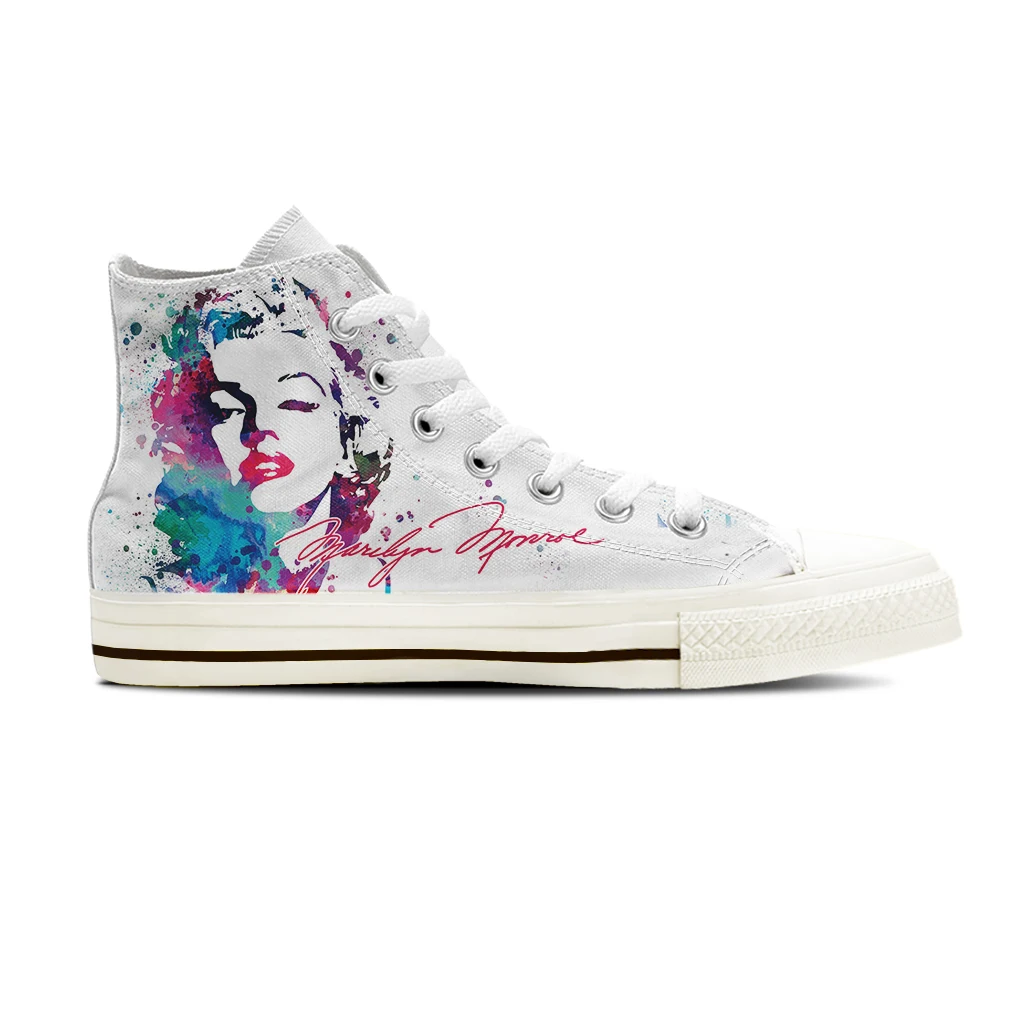 Nopersonality Classic Woman High Top Canvas Shoes Fashion Style Characters Pattern Walking Shoes Breathable Wild Casual Sneakers