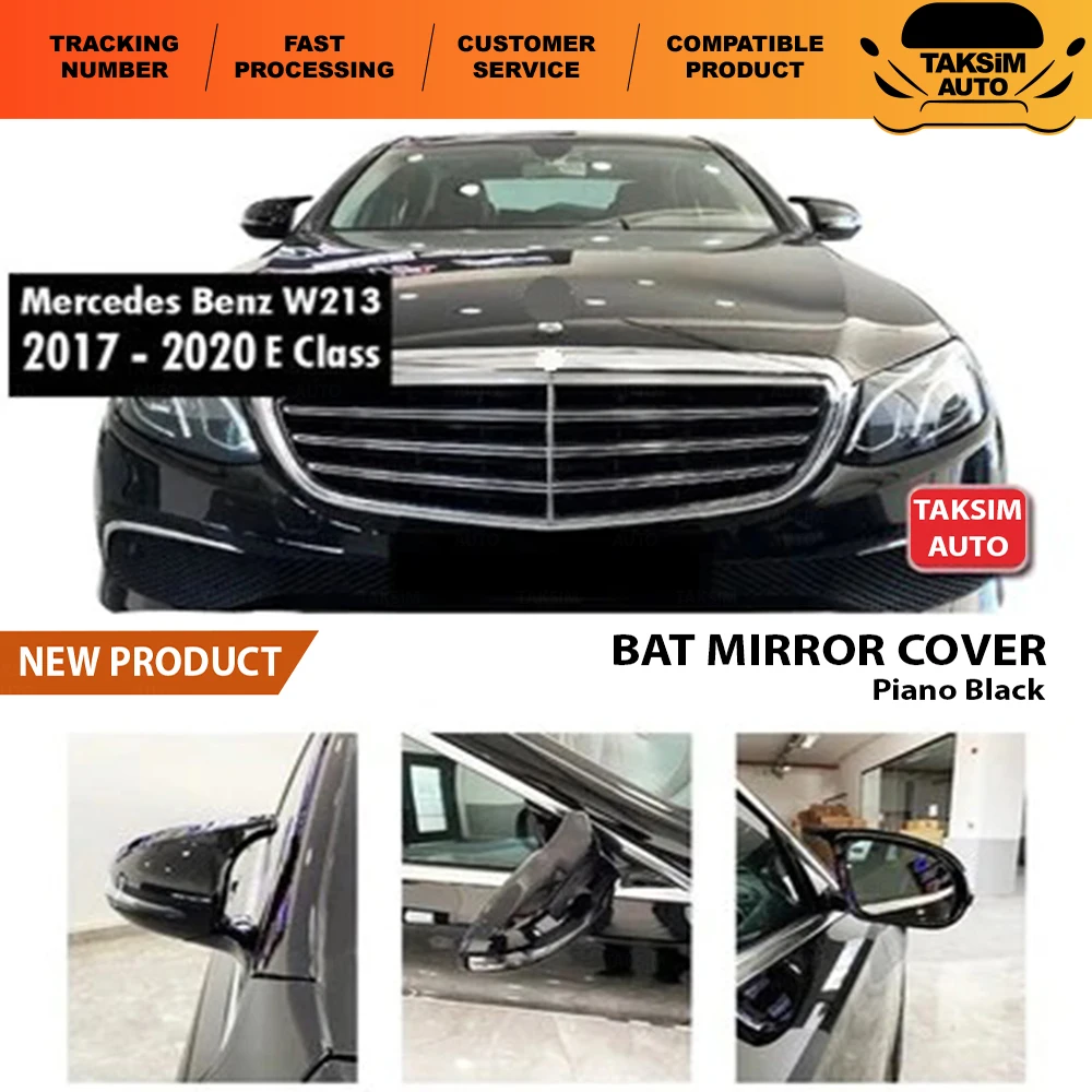 

Чехол для зеркала летучая мышь черное пианино для Mercedes E Class W213 2017-2020 качественный продукт Full Harmony 1 костюм 2 предмета (справа и слева)