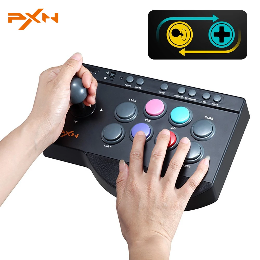 PXN USB Wired Game Joystick Arcade Console Rocker Fighting Controller Gaming for PS3/PS4/Xbox/Switch/PC/Android TV