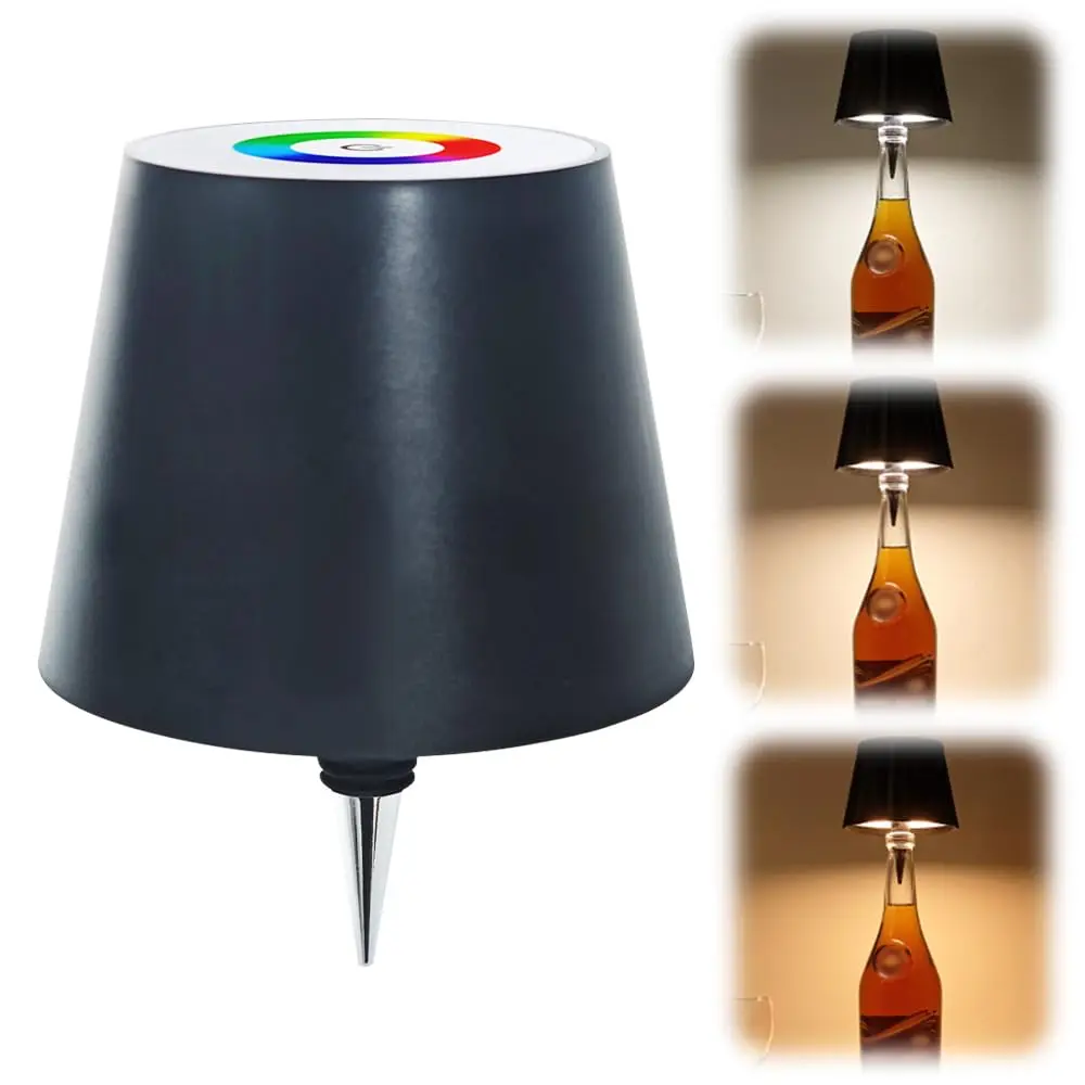 Беспроводная лампа для бутылок новинка 2024 3 цвета с плавным затемнением