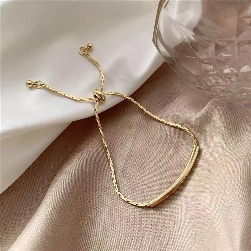 

Simple Silver Color Adjustable Bracelets For Women Girl Party Engagement Personality Wristband Jewelry Accessories