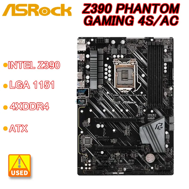 

Материнская плата LGA 1151 ASRock Z390 PHANTOM GAMING 4S/материнская плата AC Intel Z390 128G DDR4 с поддержкой Core i5 9600K i7 9700K процессоры