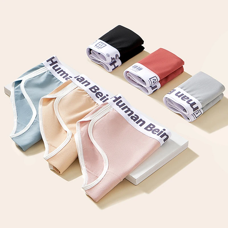 GYMIGO 3/5 PCS Women Panties Cotton Sport Style Female Underwear Breathable Women's Panties Set Antibacterial Grils Underwear